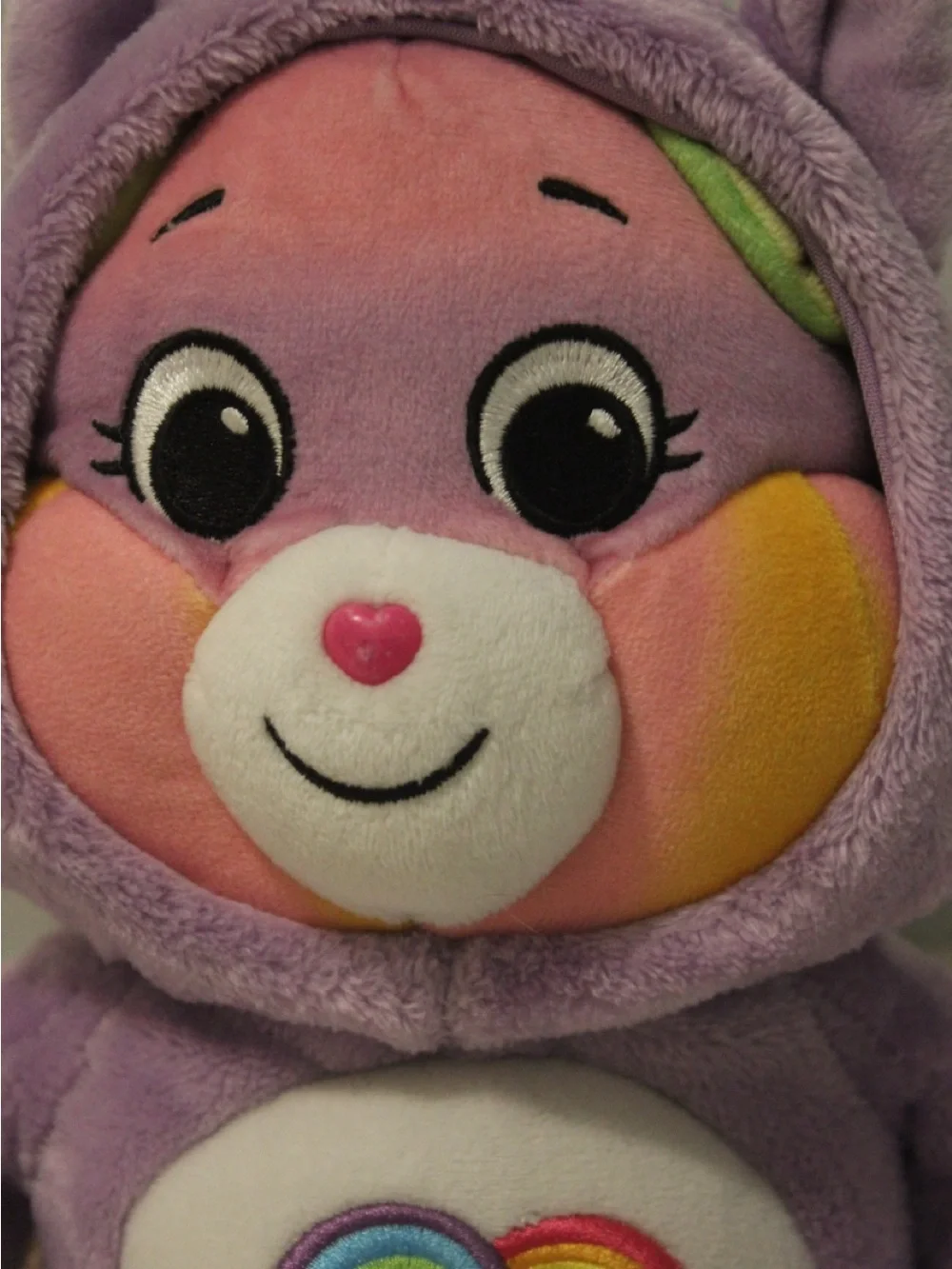 Care Bears Purple Plush with Rainbow Heart Chest Emblem